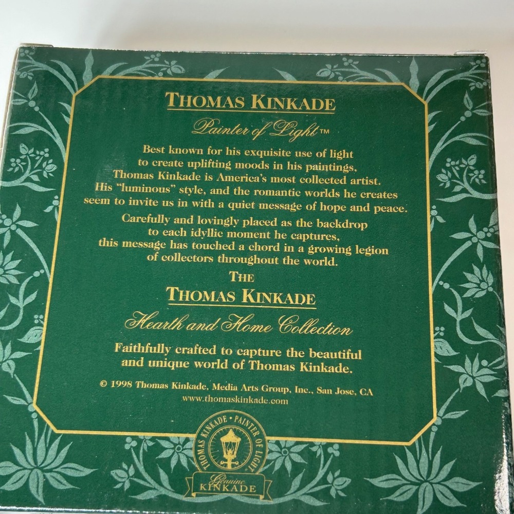 Thomas Kinkade Spring Gate Night Light Ornate Gold Frame Hearth Home 1998 - Picture 8 of 10